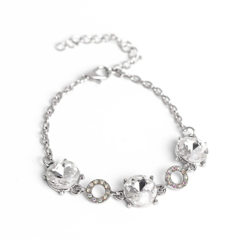 Paparazzi Silver and White Bracelet with Elegant Design Once Upon Time Treasure